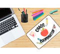 Chaos Coordinator aka teacher classroom Desk Mat — Cute Teacher Apple & School Supplies Mousepad